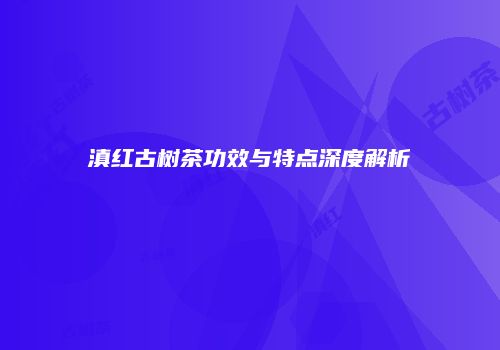 滇红古树茶功效与特点深度解析