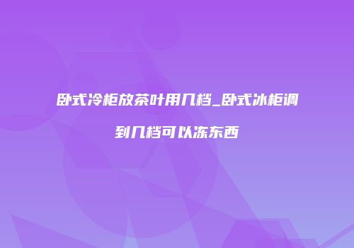 卧式冷柜放茶叶用几档_卧式冰柜调到几档可以冻东西