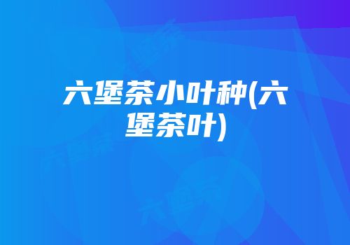 六堡茶小叶种(六堡茶叶)