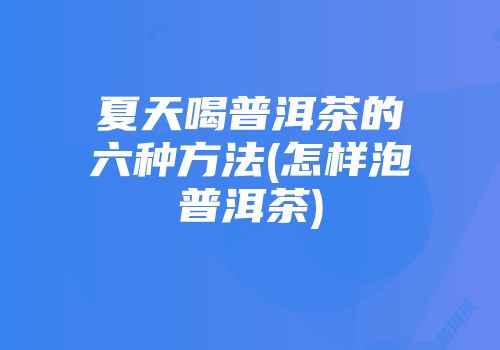 夏天喝普洱茶的六种方法(怎样泡普洱茶)