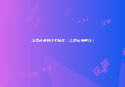 玉兰花茶和什么搭配「玉兰花茶简介」
