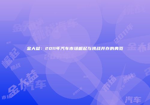 金大益：2011年汽车市场崛起与挑战并存的典范