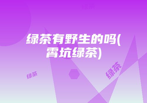 绿茶有野生的吗(霄坑绿茶)
