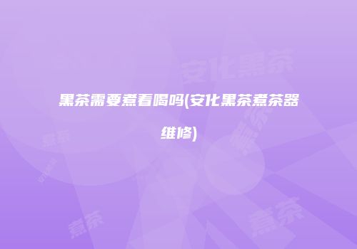黑茶需要煮着喝吗(安化黑茶煮茶器维修)