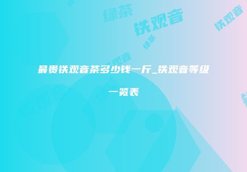 最贵铁观音茶多少钱一斤_铁观音等级一览表