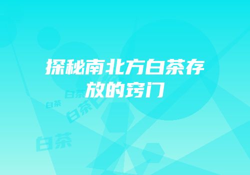 探秘南北方白茶存放的窍门
