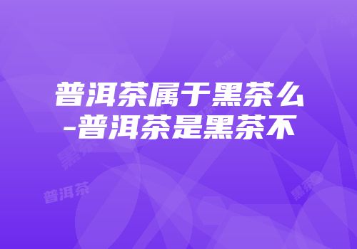 普洱茶属于黑茶么-普洱茶是黑茶不