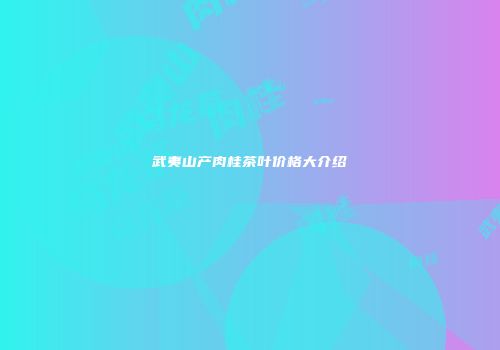 武夷山产肉桂茶叶价格大介绍