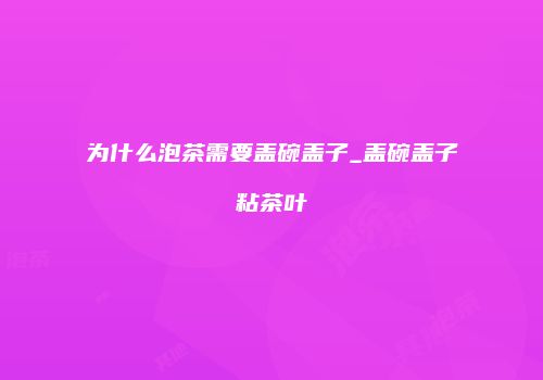 为什么泡茶需要盖碗盖子_盖碗盖子粘茶叶