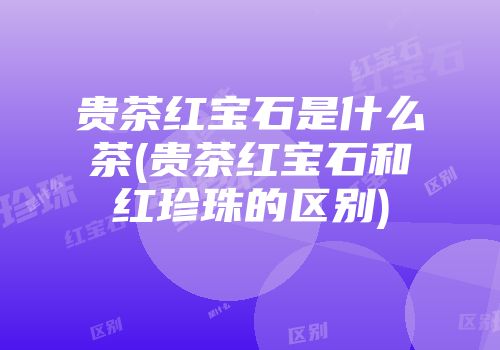 贵茶红宝石是什么茶(贵茶红宝石和红珍珠的区别)