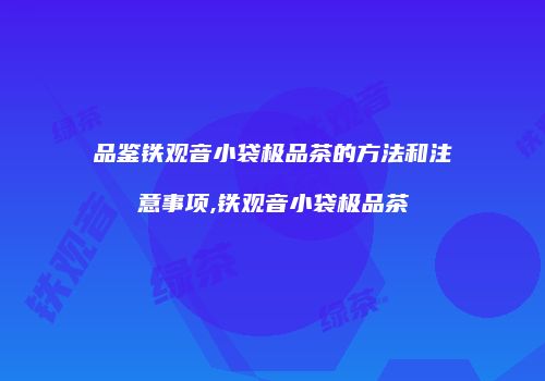 品鉴铁观音小袋极品茶的方法和注意事项,铁观音小袋极品茶