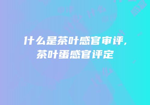 什么是茶叶感官审评,茶叶蛋感官评定