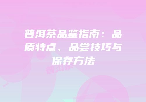 普洱茶品鉴指南：品质特点、品尝技巧与保存方法