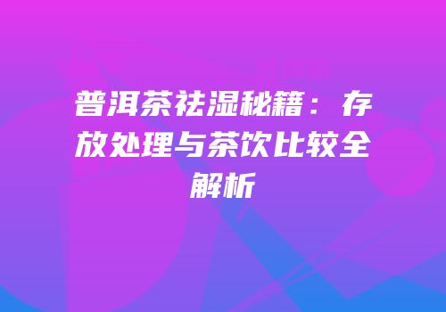 普洱茶祛湿秘籍：存放处理与茶饮比较全解析