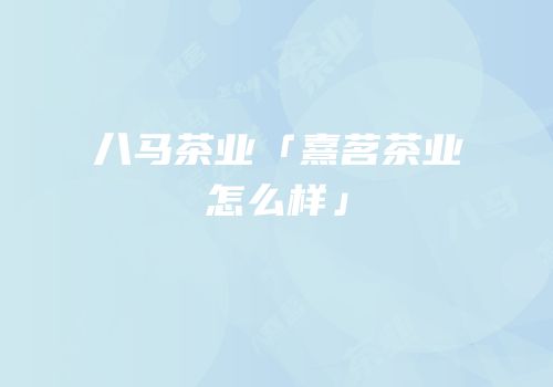 八马茶业「熹茗茶业怎么样」