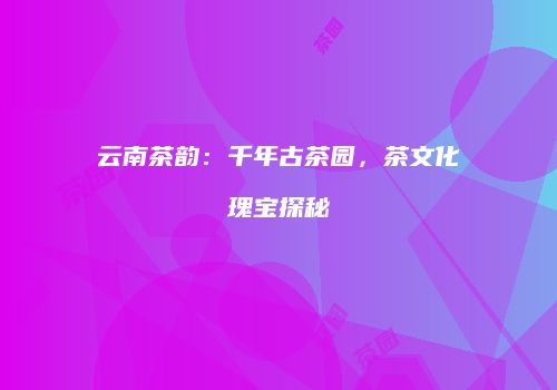 云南茶韵：千年古茶园，茶文化瑰宝探秘