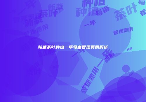 新栽茶叶种植一年每亩管理费用解析