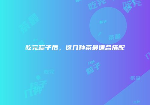 吃完粽子后，这几种茶最适合搭配