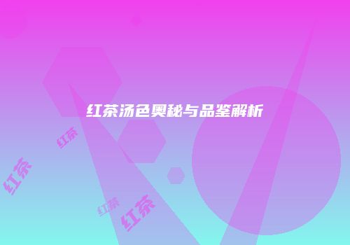 红茶汤色奥秘与品鉴解析