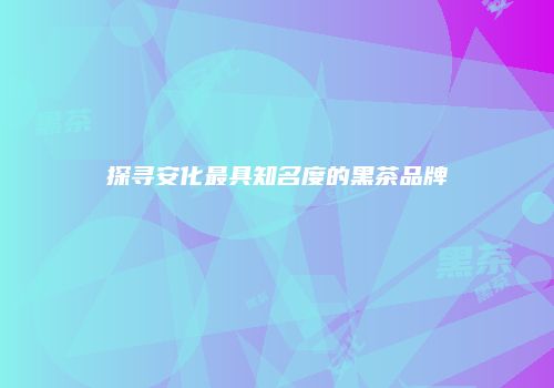 探寻安化最具知名度的黑茶品牌