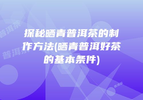 探秘晒青普洱茶的制作方法(晒青普洱好茶的基本条件)