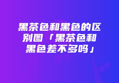 黑茶色和黑色的区别图「黑茶色和黑色差不多吗」