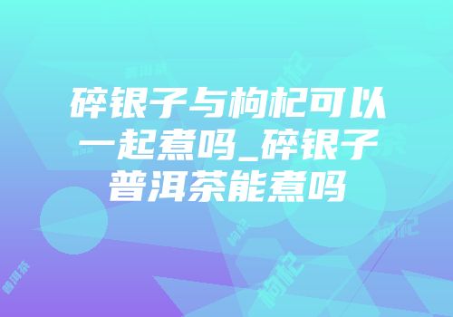 碎银子与枸杞可以一起煮吗_碎银子普洱茶能煮吗