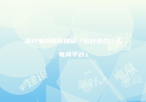 茶叶电商团队建设「茶叶适合什么电商平台」