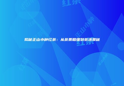 揭秘正山小种红茶：从茶条粗细到茶汤奥秘