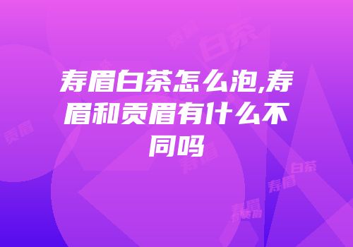 寿眉白茶怎么泡,寿眉和贡眉有什么不同吗
