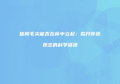 信阳毛尖能否在杯中立起：揭开传统观念的科学谜团