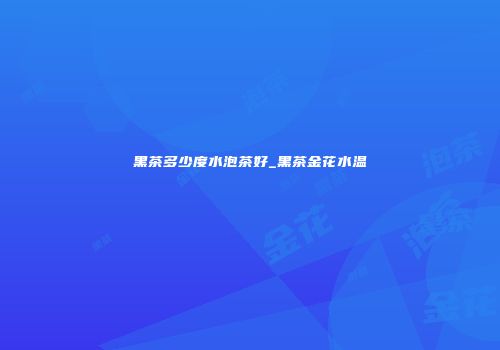 黑茶多少度水泡茶好_黑茶金花水温