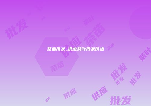 茶苗批发_供应茶叶批发价格