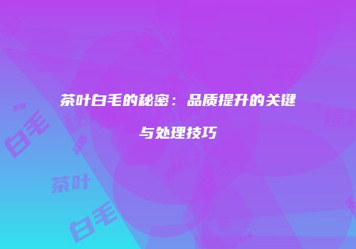 茶叶白毛的秘密：品质提升的关键与处理技巧