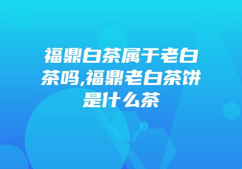 福鼎白茶属于老白茶吗,福鼎老白茶饼是什么茶