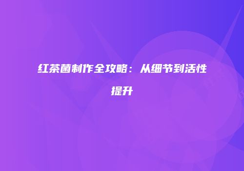 红茶菌制作全攻略：从细节到活性提升
