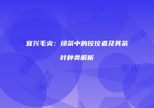 宜兴毛尖：绿茶中的佼佼者及其茶叶种类解析