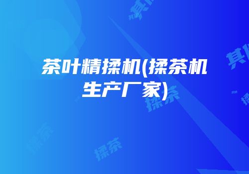 茶叶精揉机(揉茶机生产厂家)