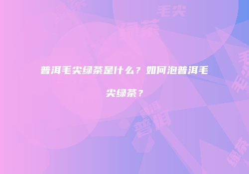 普洱毛尖绿茶是什么？如何泡普洱毛尖绿茶？