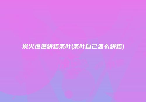 炭火恒温烘焙茶叶(茶叶自己怎么烘焙)