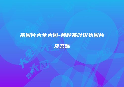 茶图片大全大图-各种茶叶形状图片及名称