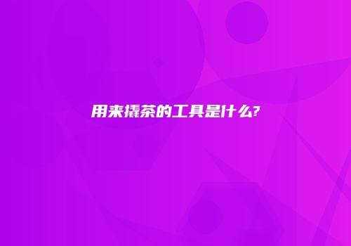 用来撬茶的工具是什么?