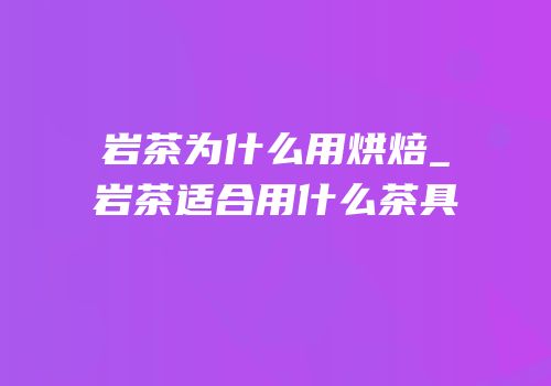 岩茶为什么用烘焙_岩茶适合用什么茶具