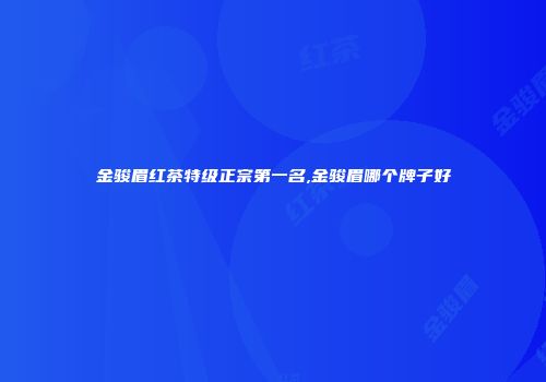 金骏眉红茶特级正宗第一名,金骏眉哪个牌子好
