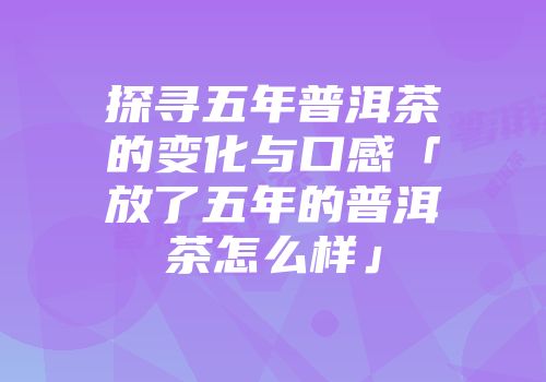 探寻五年普洱茶的变化与口感「放了五年的普洱茶怎么样」