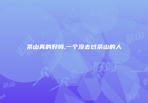 茶山真的好吗,一个没去过茶山的人