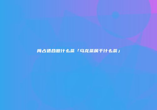梅占适合做什么茶「乌龙茶属于什么茶」