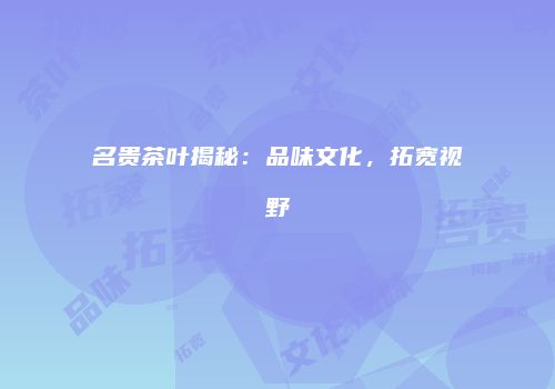 名贵茶叶揭秘：品味文化，拓宽视野
