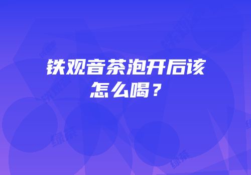 铁观音茶泡开后该怎么喝？
