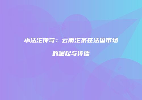 小法沱传奇：云南沱茶在法国市场的崛起与传播
